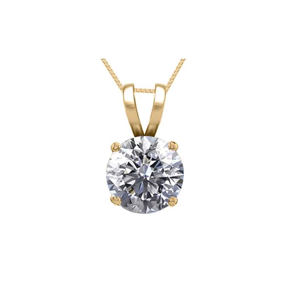 14K Yellow Gold 0.54 ct Natural Diamond Solitaire Necklace - REF-115V5G