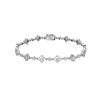 Image 1 : Natural 1.35 CTW Princess Diamond Bracelet 14K White Gold - REF-183M6F