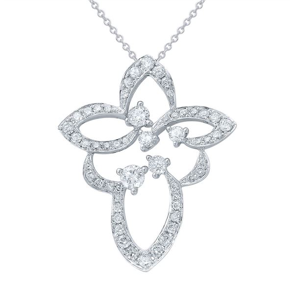 Natural 0.62 CTW Diamond Necklace 18K White Gold - REF-66X6T