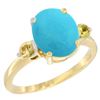 Image 1 : 2.64 CTW Turquoise & Yellow Sapphire Ring 14K Yellow Gold - REF-38A2X