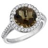 2.44 CTW Quartz & Diamond Ring 10K White Gold - REF-57F3N