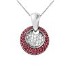 Image 1 : Natural 1.68 CTW Ruby & Diamond Necklace 14K White Gold - REF-100M8F