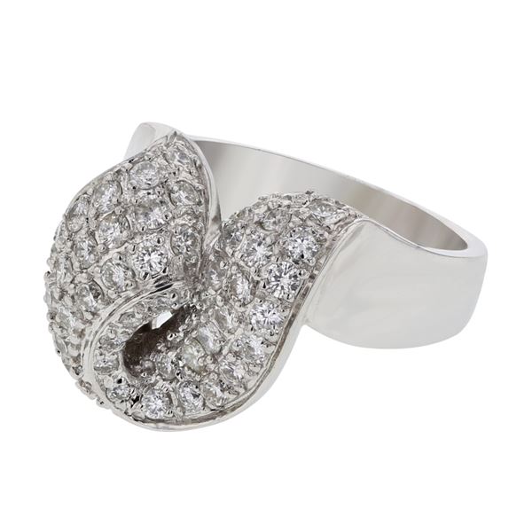 Natural 1.34 CTW Diamond Ring 18K White Gold - REF-252M9F