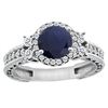 1.46 CTW Blue Sapphire & Diamond Ring 14K White Gold - REF-177W3F