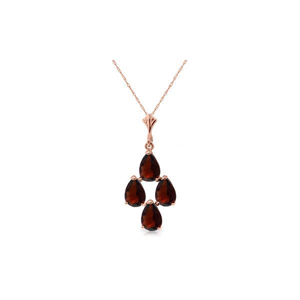 Genuine 1.50 ctw Garnet Necklace 14KT Rose Gold - REF-20N4R