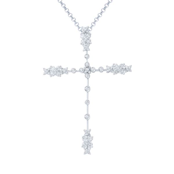 Natural 1.08 CTW Diamond Necklace 14K White Gold - REF-122X4T