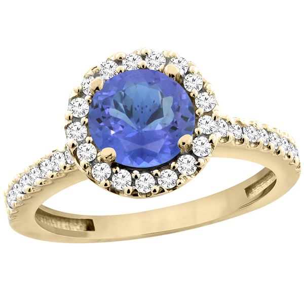 1.22 CTW Tanzanite & Diamond Ring 10K Yellow Gold - REF-61F3N