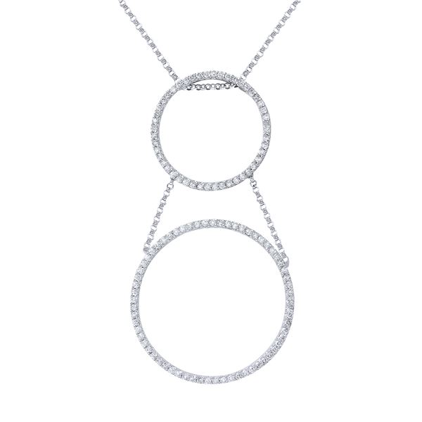 Natural 1.43 CTW Diamond Necklace 14K White Gold - REF-127R8K