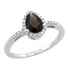 Image 1 : 1.55 CTW Quartz & Diamond Ring 10K White Gold - REF-20H7M