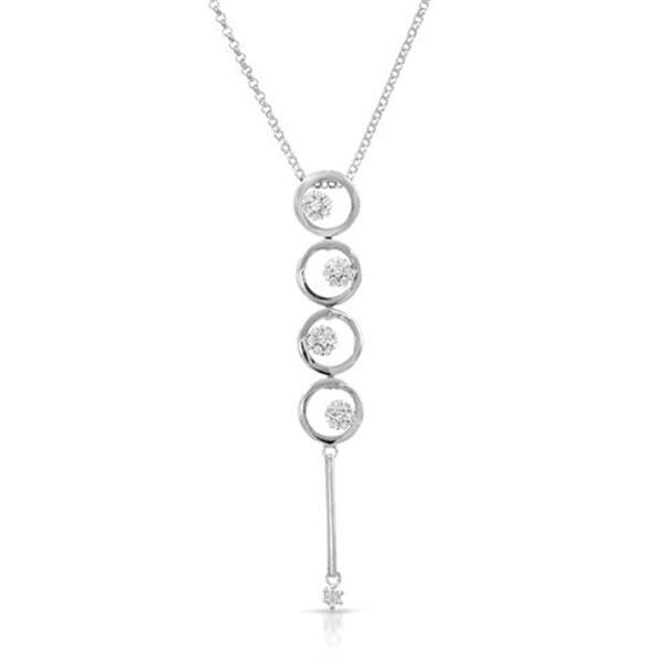 Natural 0.19 CTW Diamond Necklace 14K White Gold - REF-41R4K