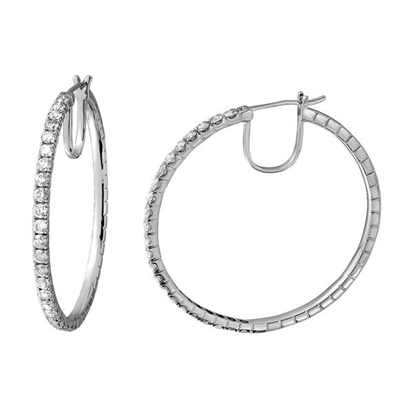 Natural 2.46 CTW Diamond Earrings 14K White Gold - REF-277R2K