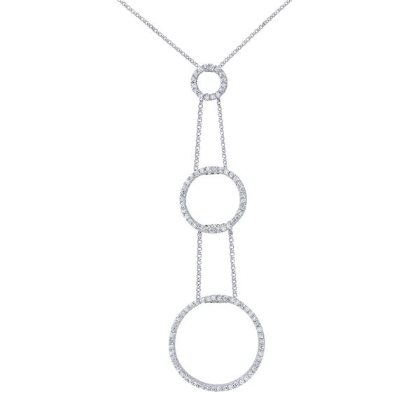 Natural 1.09 CTW Diamond Necklace 18K White Gold - REF-158Y4N