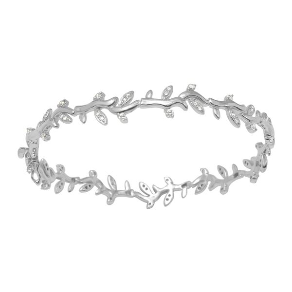 Natural 0.97 CTW Diamond & Bracelet 18K White Gold - REF-193R5K
