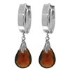 Image 1 : Genuine 6 ctw Garnet Earrings 14KT White Gold - REF-47Y4F