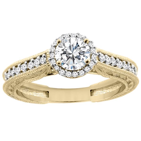 0.64 CTW Diamond Ring 14K Yellow Gold - REF-111M5A