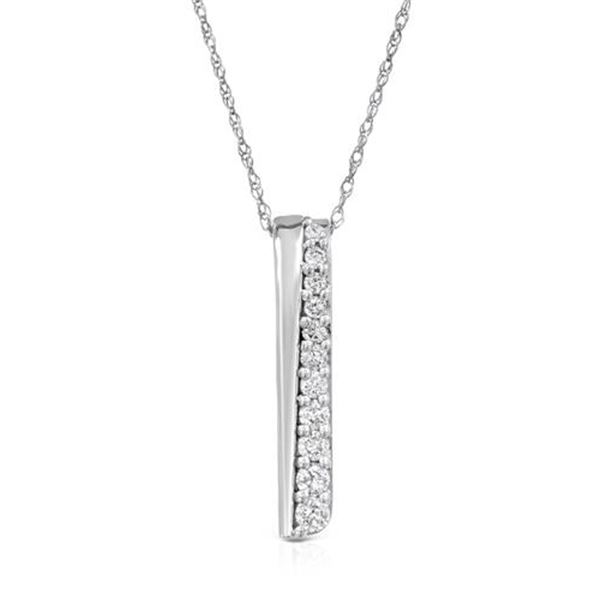 Natural 0.33 CTW Diamond Necklace 14K White Gold - REF-43H2W