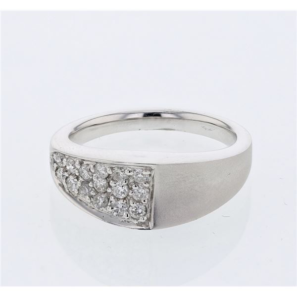 Natural 0.38 CTW Diamond Ring 14K White Gold - REF-77R4K