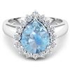 Image 3 : Natural 2.78 CTW Aquamarine & Diamond Ring 14K White Gold - REF-88M7T