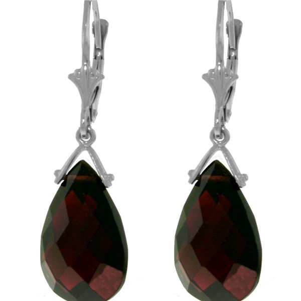 Genuine 10.20 ctw Garnet Earrings 14KT White Gold - REF-39P2H