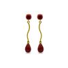 Image 1 : Genuine 7.9 ctw Ruby Earrings 14KT Yellow Gold - REF-28P9H