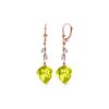 Image 1 : Genuine 21.52 ctw Lemon Quartz & Diamond Earrings 14KT Rose Gold - REF-57Y6F