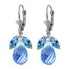 Genuine 14.4 ctw Blue Topaz Earrings 14KT White Gold - REF-46N7R