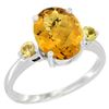 2.64 CTW Quartz & Yellow Sapphire Ring 14K White Gold - REF-31R4H