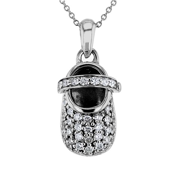 Natural 0.76 CTW Diamond Necklace 14K White Gold - REF-102N6Y