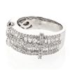 Image 1 : Natural 1.57 CTW Baguette & Diamond Ring 18K White Gold - REF-213W3H