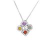 Image 1 : Natural 1.14 CTW Multi-Sapphire & Diamond Necklace 14K White Gold - REF-61K2R