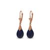 Image 1 : Genuine 8 ctw Sapphire Earrings 14KT Rose Gold - REF-34Z3N