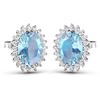Image 1 : Natural 2.36 CTW Aquamarine & Diamond Earrings 14K White Gold - REF-43N3R
