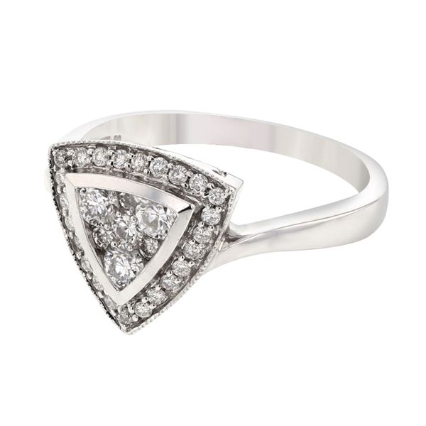 Natural 0.50 CTW Diamond Ring 18K White Gold - REF-75T6X