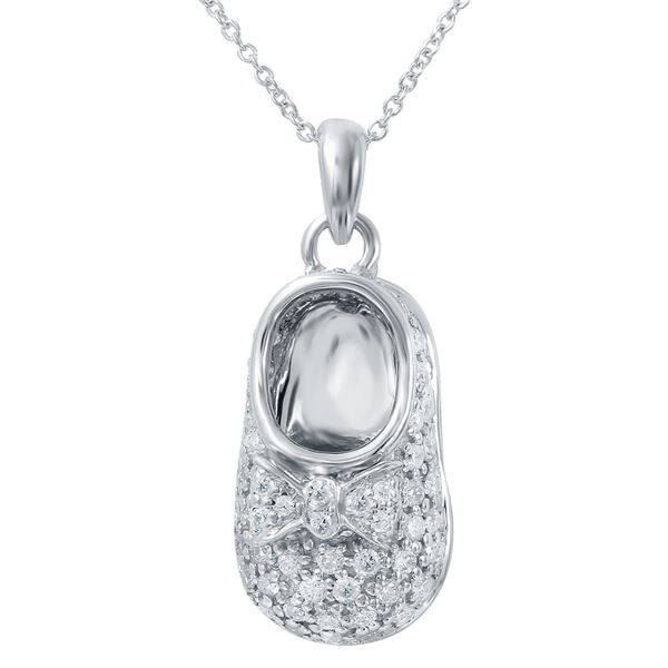 Natural 0.98 CTW Diamond Necklace 14K White Gold - REF-138F6M