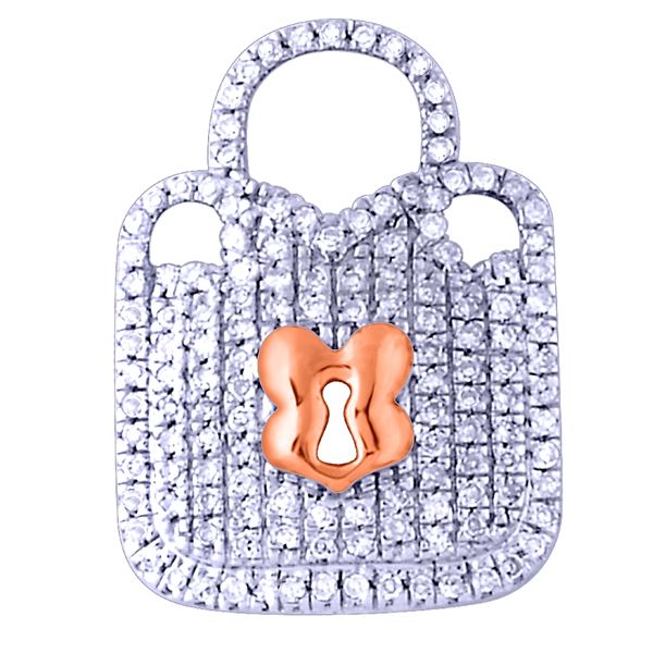 Natural 0.19 CTW Diamond & Pendant 14K Two Tone Rose Gold - REF-19K8R