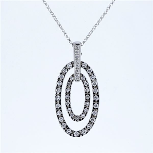 Natural 0.99 CTW Diamond Pendant 18K White Gold - REF-162F9M