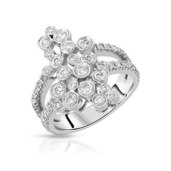 Natural 0.93 CTW Diamond Ring 14K White Gold - REF-116W3H