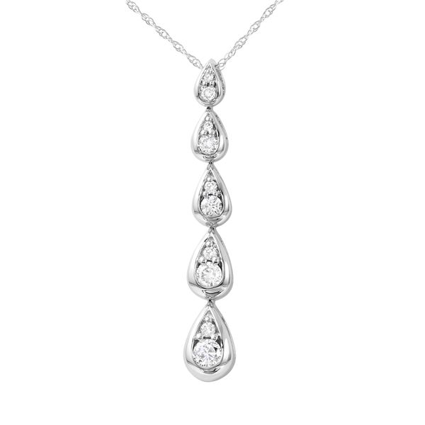 Natural 0.50 CTW Diamond Necklace 14K White Gold - REF-73K8R