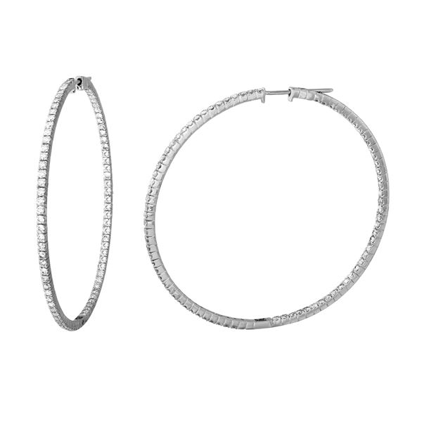 Natural 3.32 CTW Diamond Earrings 14K White Gold - REF-261T9X