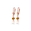 Image 1 : Genuine 5.2 ctw Citrine & Pearl Earrings 14KT Rose Gold - REF-35R9P