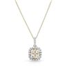 Image 1 : Natural 0.68 CTW Yellow Round Diamond Necklace 14K Two Tone Yellow Gold - REF-96F3M