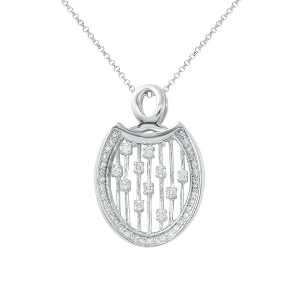 Natural 0.46 CTW Diamond Necklace 14K White Gold - REF-57T6X