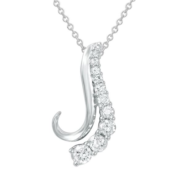 Natural 0.50 CTW Diamond Necklace 14K White Gold - REF-72K9R