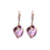 Image 1 : Genuine 21.65 ctw Amethyst & Diamond Earrings 14KT Rose Gold - REF-57R6P