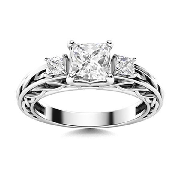 Natural 1.12 CTW Diamond Solitaire Ring 18K White Gold