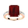 Image 1 : Natural 10.72 CTW Garnet & Diamond Engagement Ring 14K Rose Gold