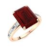 Image 2 : Natural 10.72 CTW Garnet & Diamond Engagement Ring 14K Rose Gold