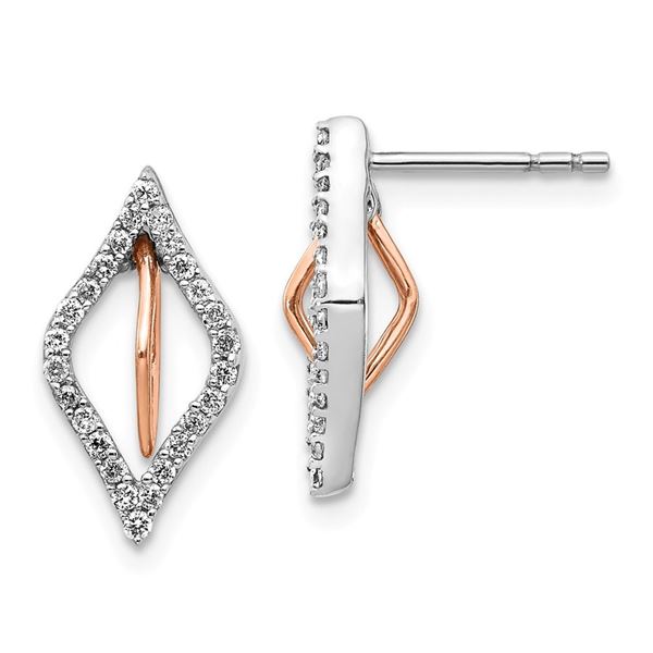 14k White/Rose Gold .26ct Diamond Earrings - 15 mm