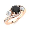 Image 2 : Natural 1.42 CTW Onyx & Diamond Engagement Ring 18K Rose Gold