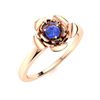 Image 2 : Natural 0.12 CTW Ceylon Sapphire Solitaire Ring 18K Rose Gold
